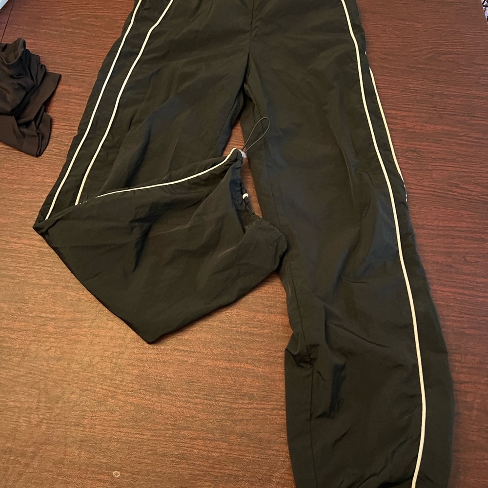 H&M Black Joggers with White Stripes